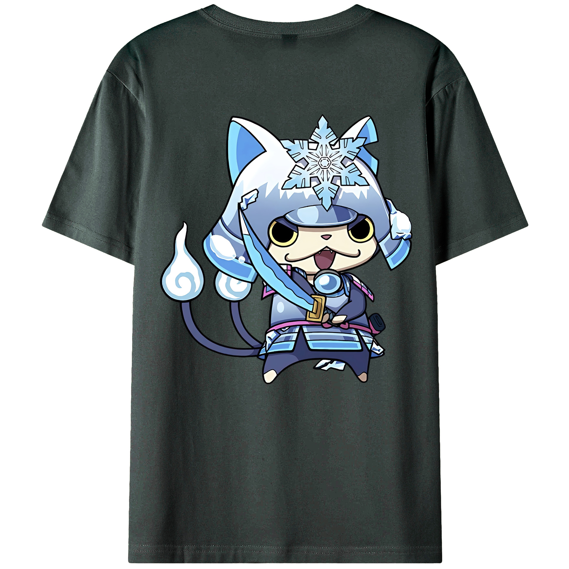 （画像用） 妖怪ウォッチ Yo-kai Watch 綿100％ メンズ半袖Tシャツ（バックプリント） 通気性